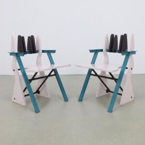 2x Postmodern Chair in Memphis Style, 1980s
