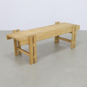 Slatted Wood Bench, 1970s