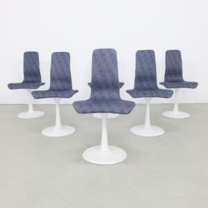 6x Vintage Dining Chair Tulip Base 1970