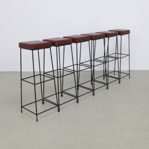 6x Minimalist Bar Stool, 1960s