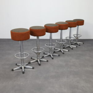 6x Bar Stool in Chrome, 1970s