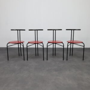 Set of 4 Postmodern Dining Chairs, 1980s