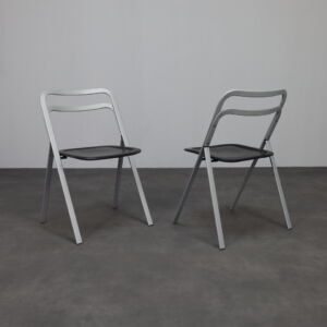 Giorgio Cattelan Cidue Leather Folding Chair Italy 1970s