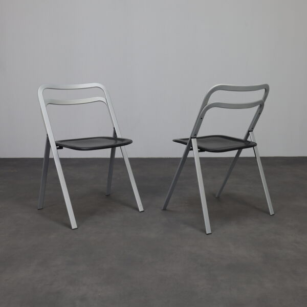 Giorgio Cattelan Cidue Leather Folding Chair Italy 1970s