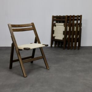 Folding Chairs in Wood and Canvas 1970s