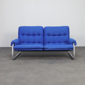 Chrome Tubular Frame Two-Seater Sofa 1970s