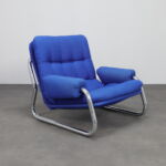 Chrome Tubular Frame Lounge Chair 1970s