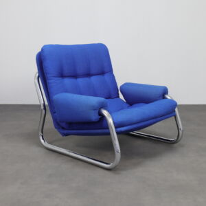 Chrome Tubular Frame Lounge Chair 1970s