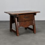 Antique Wooden Side Table with Drawer 18th Century