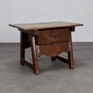 Antique Wooden Side Table with Drawer 18th Century