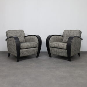 Set of 2 Art Deco Style Lounge Chairs by Bench