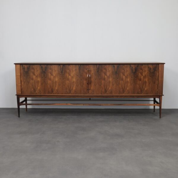 Mid-Century Danish Rosewood Sideboard with Tambour Doors 1960s
