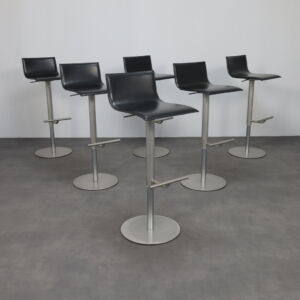 Set of 6 "S24 Thin" Swivel Barstools by Karri Monni for Lapalma, Italy, 2004