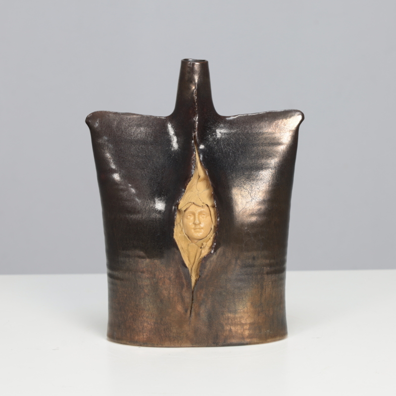 Ceramic Sculpture Vase signed TL, 1970s – Postwar European Studio Ceramics