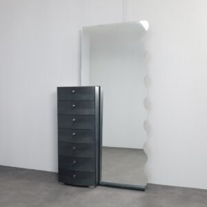 Postmodern Entryway Cabinet with Mirror and Coat Rack, Italy, 1980s