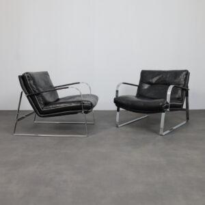 Pair of Leather Lounge Chairs by Lenka Teilman for Conform Denmark, 2000s