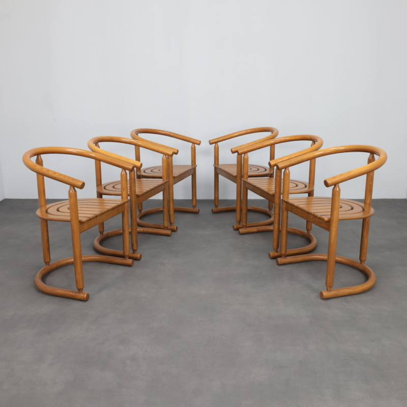 Set of 6 Bentwood Dining Chairs by Allmilmö, 1980s