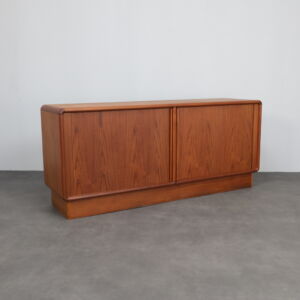 Danish Modern Teak Sideboard with Tambour Doors by Kibaek Møbelfabrik, Denmark, 1970s