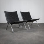 Rare First Edition Pair of PK22 Chairs by Poul Kjaerholm for E. Kold Christensen, Denmark, 1958