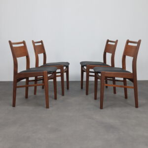 Rare Mid-Century Modern Teak Dining Chairs, Set of 4, 1960s