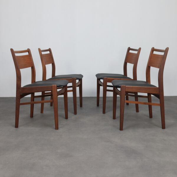 Rare Mid-Century Modern Teak Dining Chairs, Set of 4, 1960s