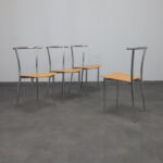 Rare Set of 4 Postmodern Dining Chairs by Segis, Italy, 1990s