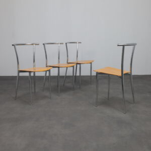 Rare Set of 4 Postmodern Dining Chairs by Segis, Italy, 1990s