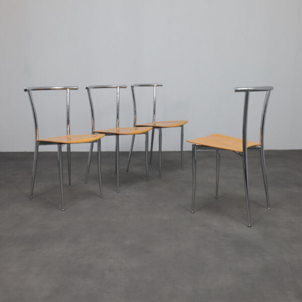 Rare Set of 4 Postmodern Dining Chairs by Segis, Italy, 1990s
