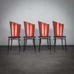 Set of 4 Postmodern Dining Chairs, Italy, 1980s