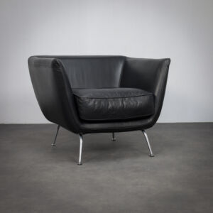 Rare Leather Lounge Chair by Stefan Steenkist for Young International, Netherlands, 1990s