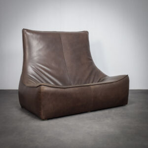 "The Rock" Leather 2-Seater Sofa by Gerard van den Berg for Montis (1970s)