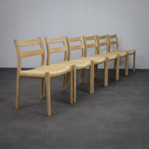 Set of 6 model 84 Dining Chairs by Niels Otto Møller, 1970s
