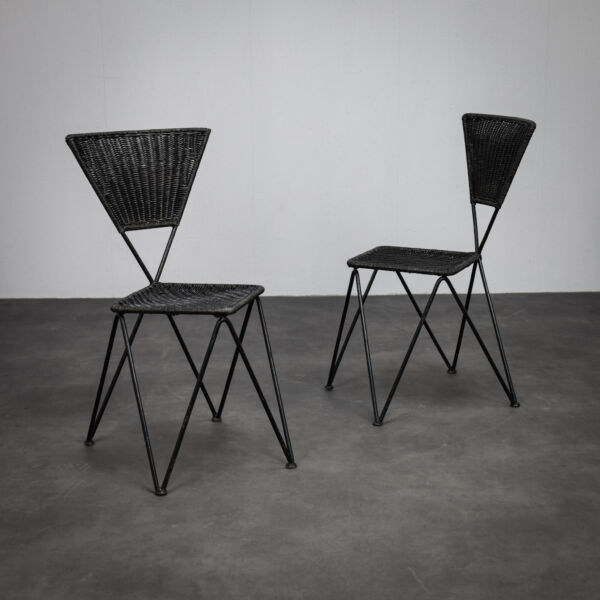Rare Pair of "Sonett" Chairs by Karl Fostel Seniors Erben (1950s)