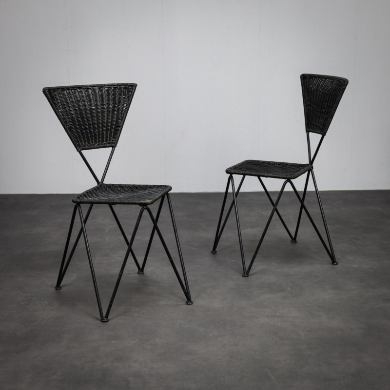Rare Pair of "Sonett" Chairs by Karl Fostel Seniors Erben (1950s)