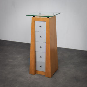 Postmodern Italian Chest of Drawers with Glass Top (1980s)