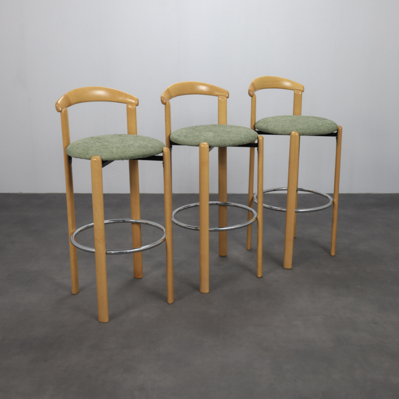 Set of 3 Postmodern Bar Stools by Casala, Germany, 1980s