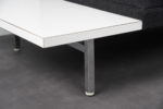 2-Seater Sofa with Side Tables by George Nelson for Herman Miller, USA, 1960s – detail of white side table and metal leg