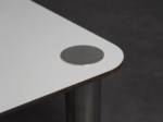 Modernist Coffee Table by Marco Zanuso for Zanotta, Italy, 1970s, tabletop metal disc detail