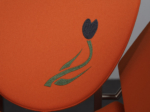 Groeten uit Holland chair by Rob Eckhardt, embroidered tulip detail