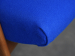 Scandinavian modern lounge chair Denmark, 1960s – blue upholstery detail