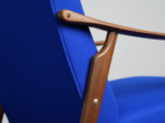 Scandinavian modern lounge chair Denmark, 1960s – armrest and brass fitting detail