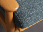 Scandinavian modern lounge chair from Denmark, 1970s, seat upholstery and armrest detail