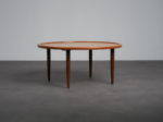 Scandinavian modern round teak coffee table from Denmark, 1960s, side profile