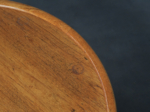 Scandinavian modern round teak coffee table from Denmark, 1960s, tabletop and rim detail