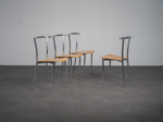 Set of 4 postmodern chrome dining chairs by Segis, Italy, 1990s