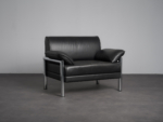 Leather and Chrome Lounge Chair, Italy, 1990s