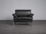 Leather and Chrome Lounge Chair, Italy, 1990s