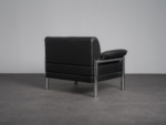 Leather and Chrome Lounge Chair, Italy, 1990s