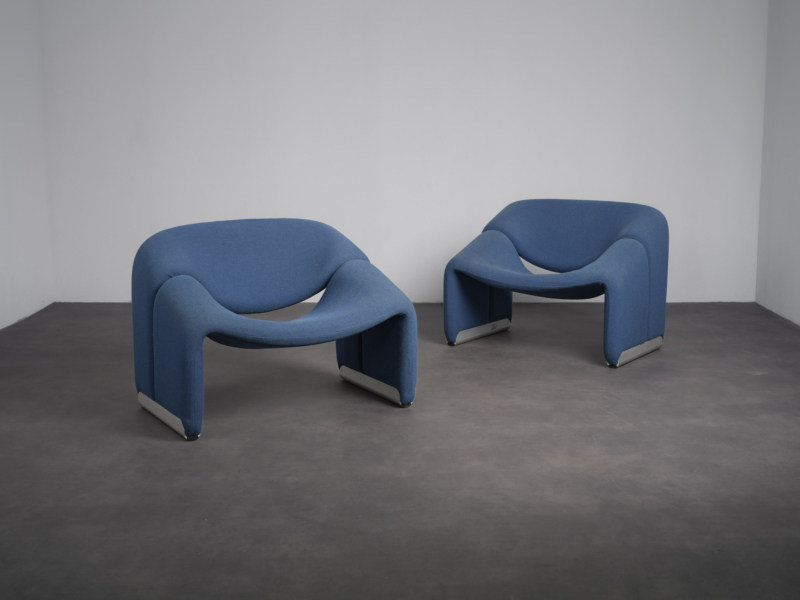 Pair of F598 Groovy Lounge Chairs by Pierre Paulin for Artifort, Netherlands, 1970s