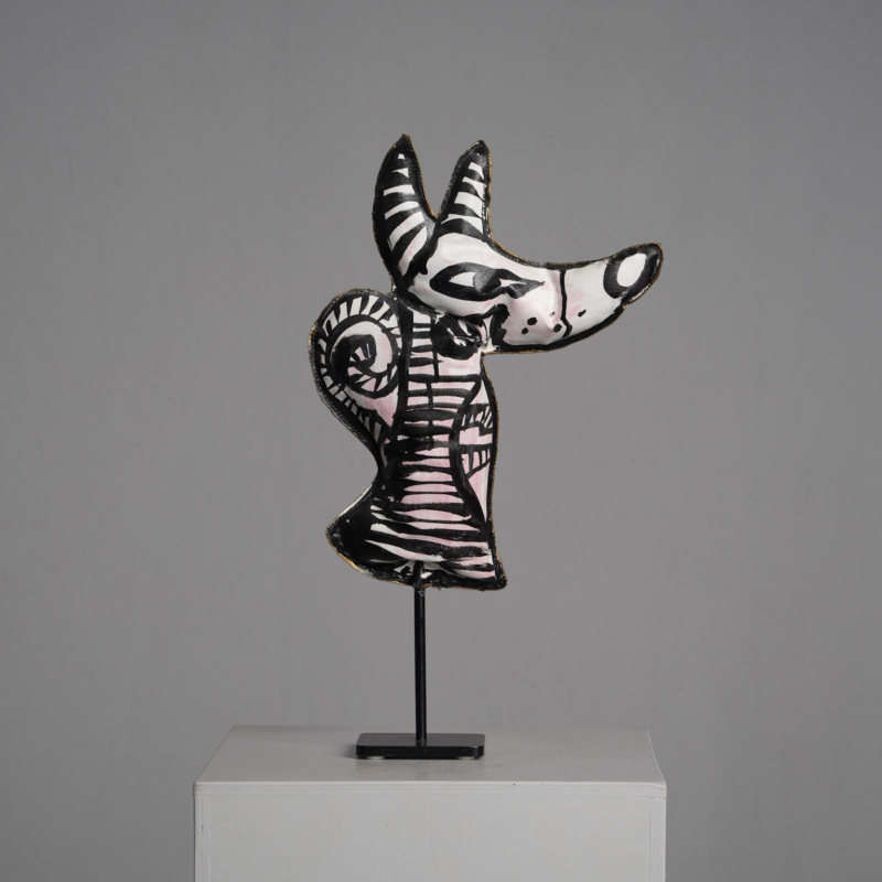 Playful Dog Sculpture by Petra Hartman, Netherlands, 2000s